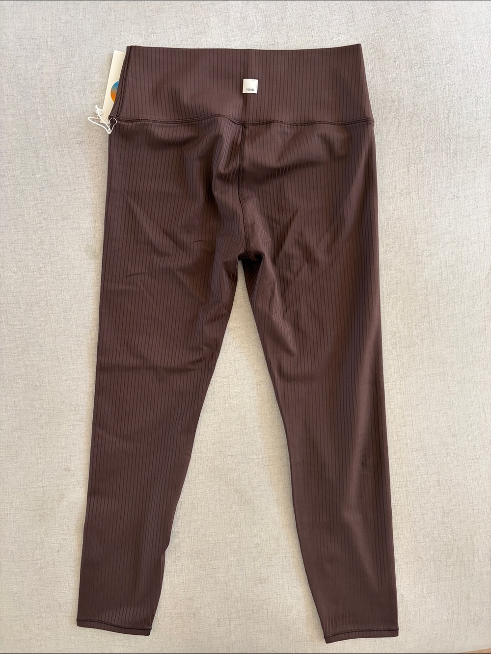 Vuori Chocolate Brown Ribbed Leggings S/M - Picture 2 of 5
